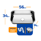 Cuba As Pia Inox 304 Cozinha N 2 56x34x14 Funda