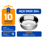 Cuba As Redonda Cozinha 25cm Aço Inox 304 Válvula E Sifão