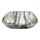 Cuba Banheiro Cerâmica Marmorizada Sobrepor Apoio