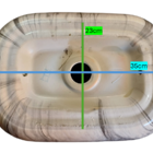 Cuba Banheiro Cerâmica Marmorizada Sobrepor Apoio