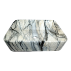 Cuba Banheiro Cerâmica Marmorizada Sobrepor Apoio Mg204