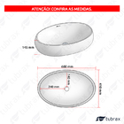 Cuba Banheiro Lavabo Em Cerâmica Louça Branca Oval 60 X 41 X