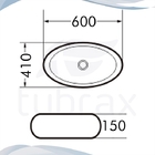 Cuba Banheiro Lavabo Em Cerâmica Louça Branca Oval 60 X 41 X