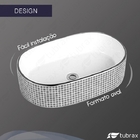 Cuba Banheiro Lavabo Em Louça Cerâmica Prata Sobrepor Oval Tu