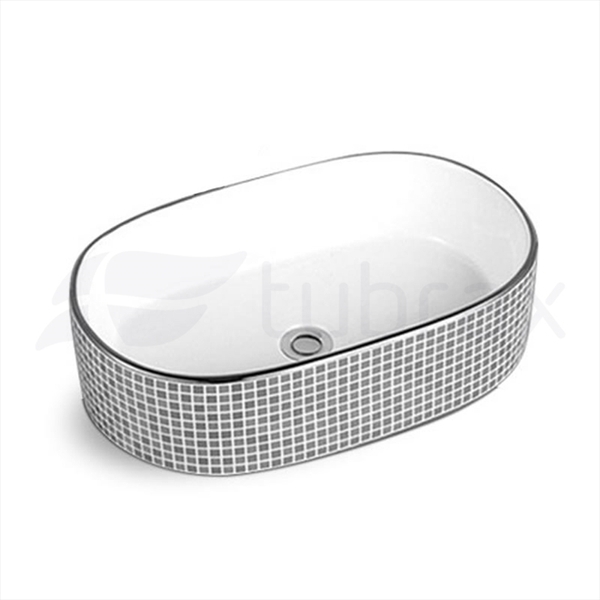 Cuba Banheiro Lavabo Em Louça Cerâmica Prata Sobrepor Oval Tu