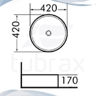 Cuba Banheiro Lavabo Prata Em Louça Sobrepor Redonda Tubrax