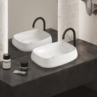 Cuba Banheiro Louça De Sobrepor Com Valvula Inox, 56x42 Mx207