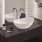 Cuba Banheiro Oval Ceramica De Sobrepor Com Valvula, 60x37 Mx