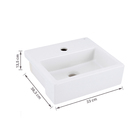 Cuba para Banheiro de Semi Encaixe Louça Retangular Branca 36,5x33cm com Mesa L 733 17 Deca