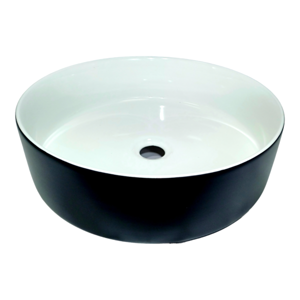 Cuba Banheiro Sobrepor Ceramica Apoio Branca Detalhe Preto