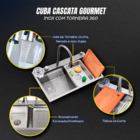 Cuba Cascata Gourmet Premium Torneira Lavador Copos Completa