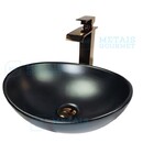 Cuba Cerâmica Banheiro Lavabo Apoio Sobrepor Preta Preto Fosc