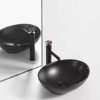 Cuba Cerâmica Banheiro Lavabo Apoio Sobrepor Preta Preto Fosc