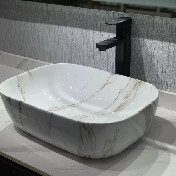 Cuba Cerâmica Banheiro Lavabo Sobrepor Marmo Especiale Marmor