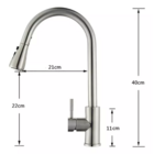 Cuba Cozinha 50x40 Aço Escovado +torneira Extensível E Tábua