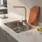 Cuba Cozinha 50x40 Inox Escovado + Torneira E Tábua De Corte