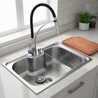 Cuba Cozinha 50x40cm Inox Escovado Torneira Flexível E Tábua