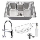 Cuba Cozinha 60x42 Aço Inox 304 E Torneira Gourmet De Parede