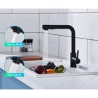 Cuba Cozinha 60x42 Inox Escovado + Torneira Extensível Preta