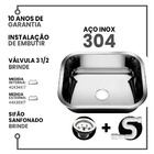 Cuba Cozinha Aço Inox 304 Gold  40x34x17