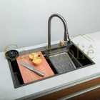 Cuba Cozinha Cascata Gourmet Preta C/torneira E Lava Copo