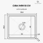 Cuba Cozinha Farm Sink 55 Cm Estilo Fazenda Avental