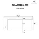Cuba Cozinha Farm Sink 55 Cm Estilo Fazenda Avental