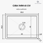 Cuba Cozinha Farm Sink 65 Cm Estilo Fazenda Avental
