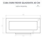 Cuba Cozinha Farm Sink Quadratta 40 Cm Estilo Fazenda Avental
