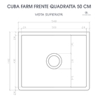 Cuba Cozinha Farm Sink Quadratta 50 Cm Estilo Fazenda Avental