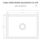 Cuba Cozinha Farm Sink Quadratta 55 Cm Estilo Fazenda Avental