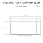 Cuba Cozinha Farm Sink Quadratta 55 Cm Estilo Fazenda Avental