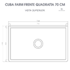 Cuba Cozinha Farm Sink Quadratta 70 Cm Estilo Fazenda Avental