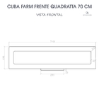 Cuba Cozinha Farm Sink Quadratta 70 Cm Estilo Fazenda Avental