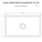 Cuba Cozinha Farm Sink Quadratta 70 Cm Estilo Fazenda Avental