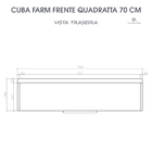 Cuba Cozinha Farm Sink Quadratta 70 Cm Estilo Fazenda Avental