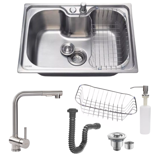 Cuba Cozinha Gourmet 50x40cm Inox 304 + Torneira Extensível