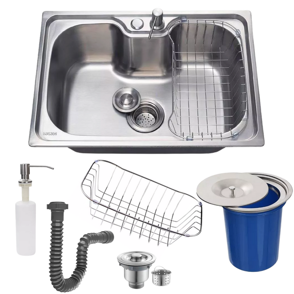 Cuba Cozinha Gourmet 60x42cm Inox 304 + Kit Com Lixeira 5l