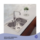 Cuba Cozinha Gourmet 60x42cm Inox 304 + Kit Com Lixeira 5l