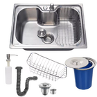 Cuba Cozinha Gourmet 60x42cm Inox Escovado + Kit Com Lixeira