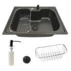 Cuba Cozinha Gourmet 60x42cm Inox Preta + Kit De Acessórios