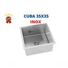 Cuba Cozinha Gourmet Aço Inox 304 Quadrada 35cm