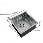 Cuba Cozinha Gourmet Aço Inox 304 Quadrada 35cm