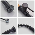 Cuba Cozinha Gourmet Aço Inox 60x42 Torneira Flexível Preta