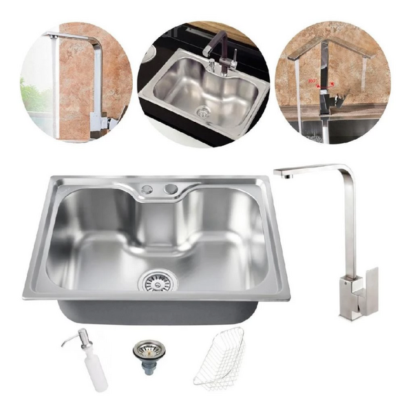 Cuba Cozinha Gourmet Aço Inox Acessórios 50x40 Cm + Torneira