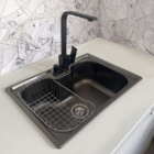 Cuba Cozinha Gourmet Aço Inox Luxo C/ Acessórios 60x42 Preto