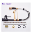 Cuba Cozinha Gourmet Aço Inox Luxo Preto + Torneira Flexível