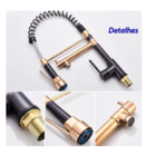 Cuba Cozinha Gourmet Aço Inox Luxo Preto + Torneira Flexível