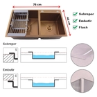 Cuba Cozinha Gourmet Em Aço 304 Nano Rose Gold Guimmis 7843t