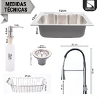 Cuba Cozinha Gourmet Inox Com Acessorios Soft 60x40 Escovada
